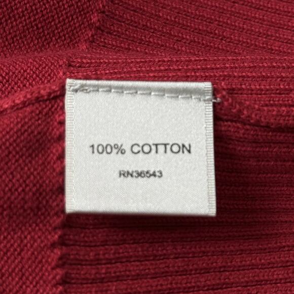 Red Ruffle Tie Front Cardigan Sweater Whimsy Twee Coastal Cowgirl Retro Mod M - Picture 4 of 5